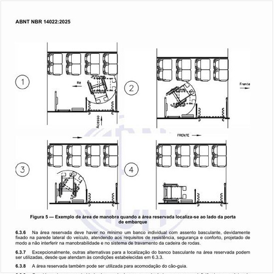 Como pode ser um exemplo de área de manobra quando a área reservada se localiza em frente à porta de embarque?