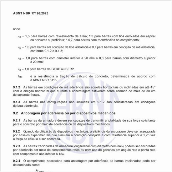 Como realizar a ancoragem por aderência ou por dispositivos mecânicos?