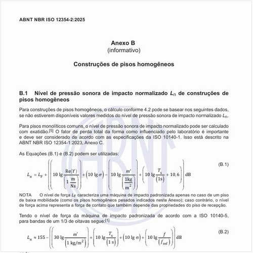 Como calcular o nível de pressão sonora de impacto normalizado Ln de construções de pisos homogêneos?