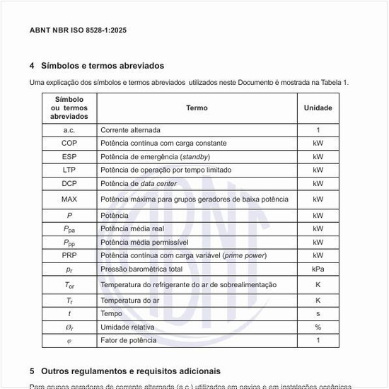 Quais são os símbolos e termos abreviados usados nessa norma?