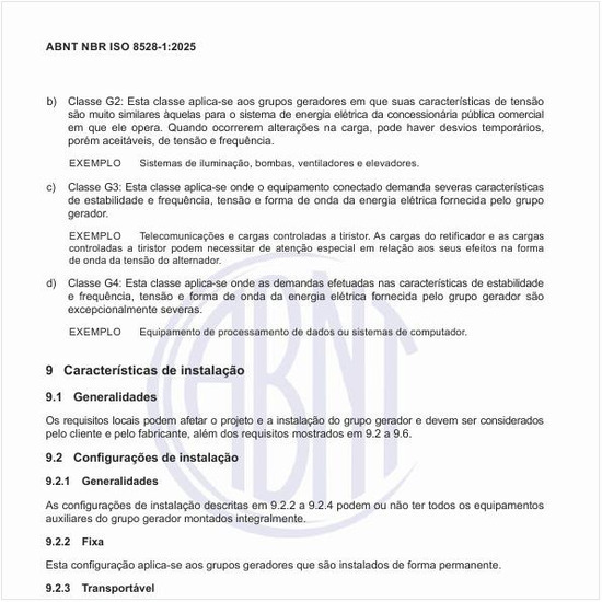Quais podem se as configurações do grupo gerador e suas montagens?