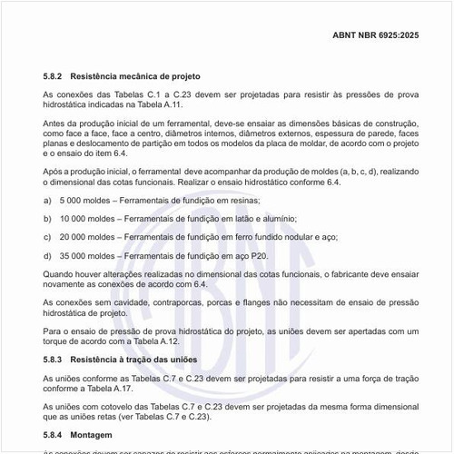 Qual deve ser a resistência mecânica de projeto?