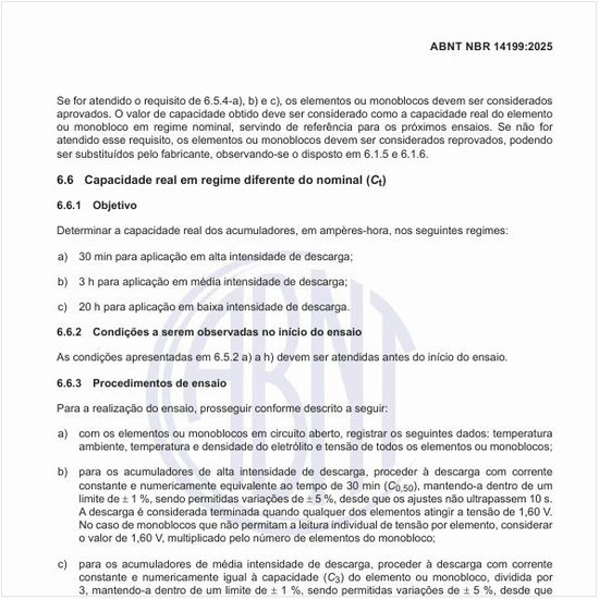 Como operar o ensaio de capacidade real em regime diferente do nominal?