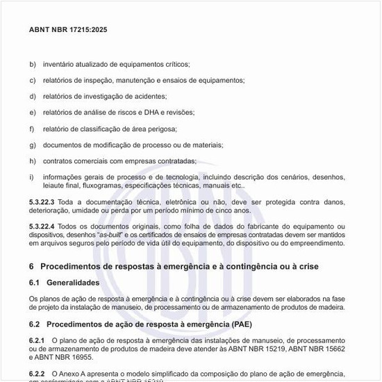 Quais são os procedimentos de respostas à emergência e à contingência ou à crise?