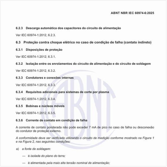 Como deve ser feita a medição da corrente de toque em condição de falha?