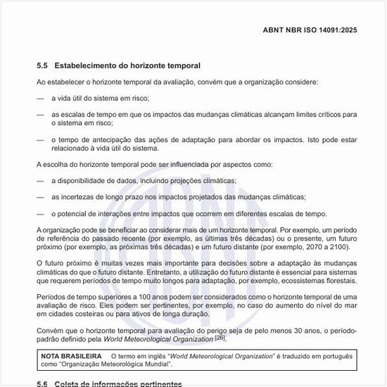 O que se deve considerar para o estabelecimento do horizonte temporal?