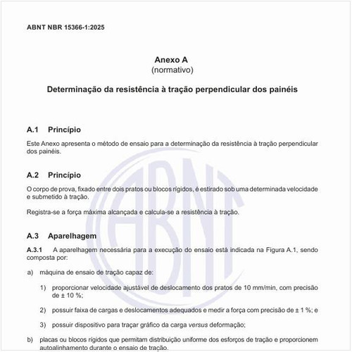 Qual a aparelhagem necessária para a determinação da resistência à tração perpendicular dos painéis?