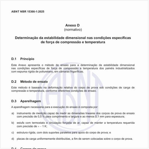 Como fazer a determinação da estabilidade dimensional nas condições específicas de força de compressão e temperatura?