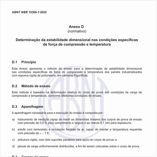 Como fazer a determinação da estabilidade dimensional nas condições específicas de força de compressão e temperatura?