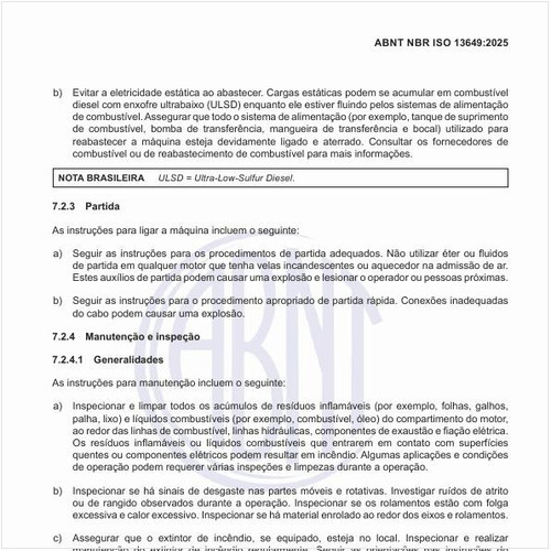 Quais são as indicações para a manutenção e inspeção?