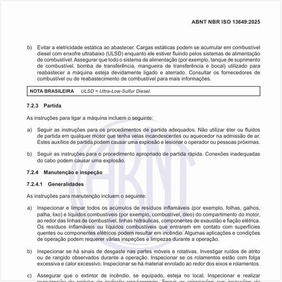 Quais são as indicações para a manutenção e inspeção?
