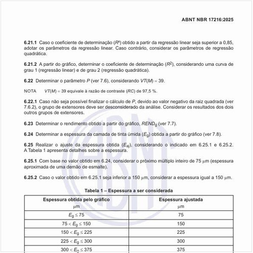Qual deve ser a espessura a ser considerada?