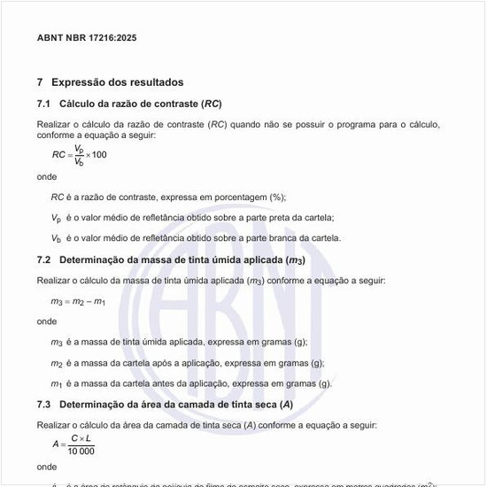 Como deve ser o cálculo da razão de contraste (RC)?