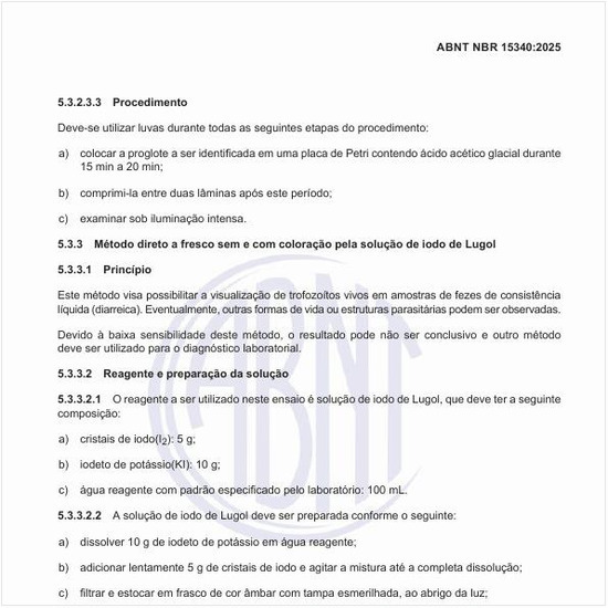Como devem ser o reagente e preparação da solução para o exame macroscópico?