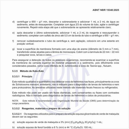 Qual o princípio do método de Kato-Katz?