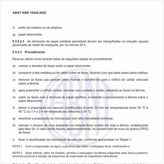 Qual é a classificação de intensidade das infecções por Schistosoma mansoni e geo-helmintos?