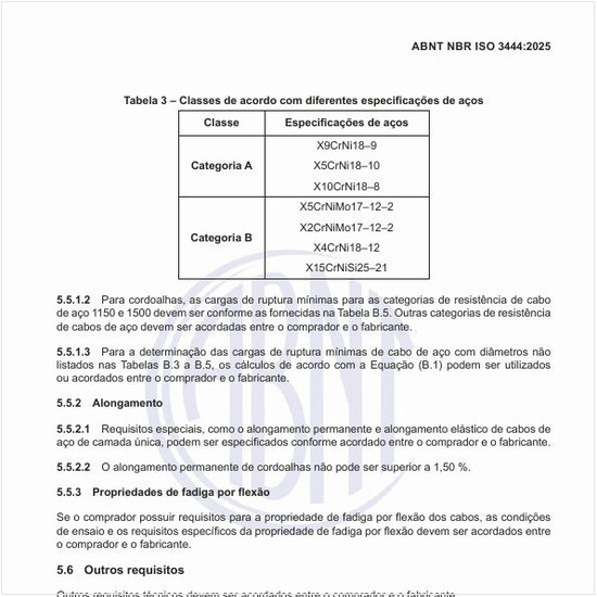 Quais são as classes de acordo com diferentes especificações de aços?