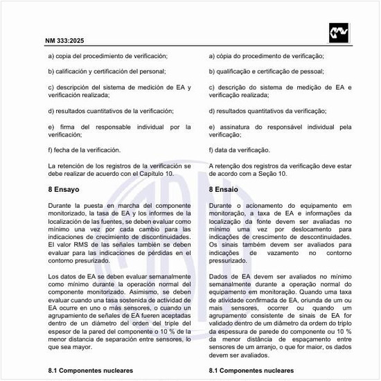 Como se deve proceder no ensaio de EA?