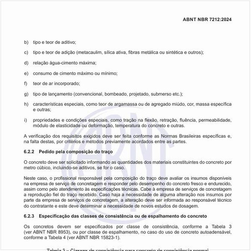 Quais são as classes de consistência para concreto de consistência normal?