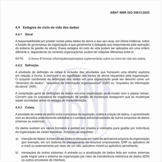 Quais são os estágios do ciclo de vida dos dados?
