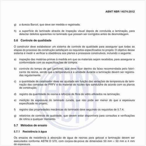 Quais devem ser os métodos de ensaio para esses produtos?