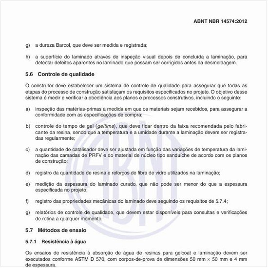 Quais devem ser os métodos de ensaio para esses produtos?