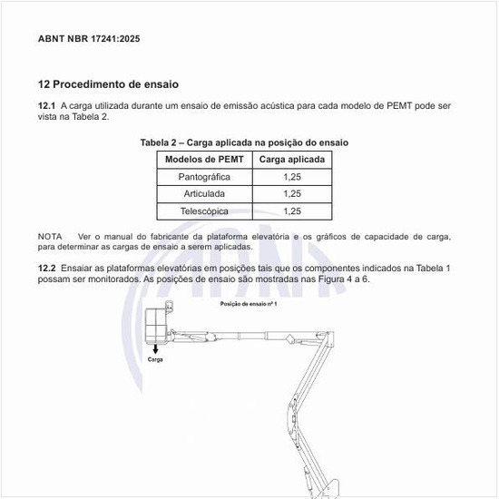 Como deve ser o procedimento de ensaio?