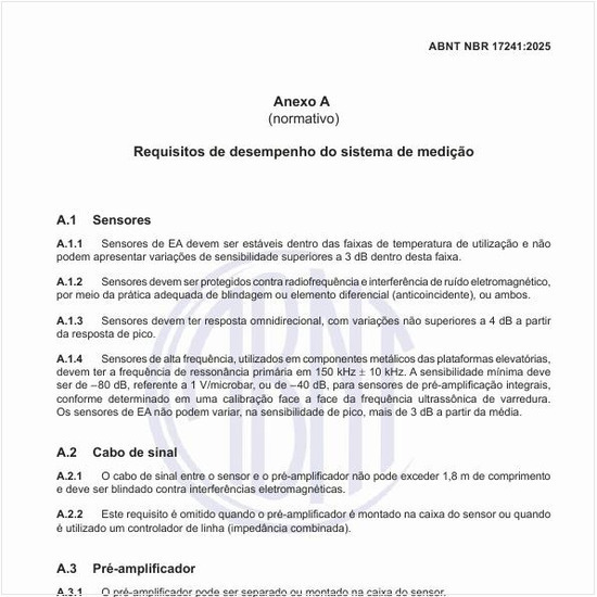 Quais são os requisitos de desempenho do sistema de medição?