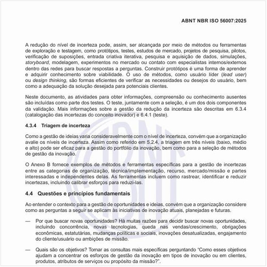 Quais são as questões e os princípios fundamentais para entender o contexto para a gestão de oportunidades e ideias?