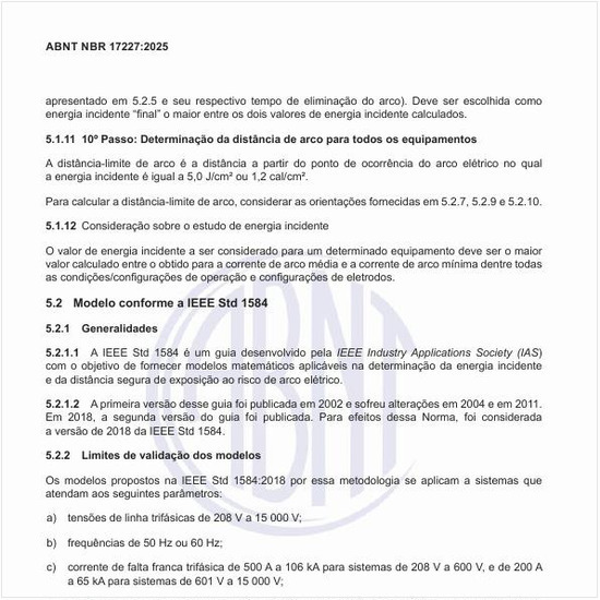 Como é o modelo conforme a IEEE Std 1584?