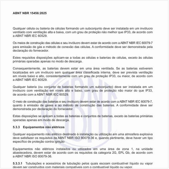 O que devem atender os equipamentos não elétricos?