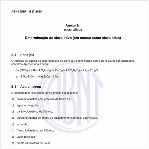Como fazer a determinação de cloro ativo (em massa como cloro ativo)?