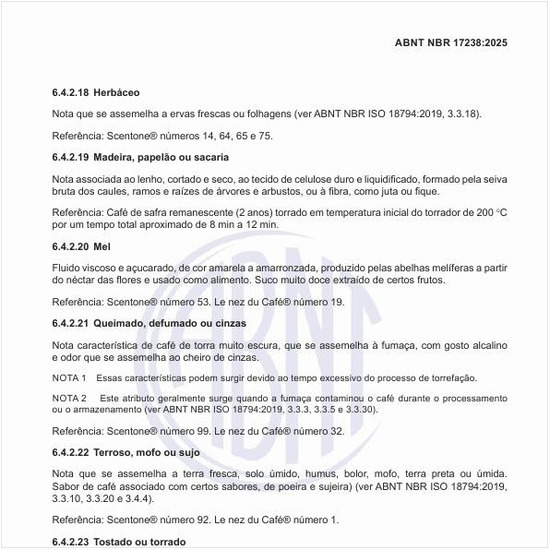 O que representa a nota queimado, defumado ou cinzas?