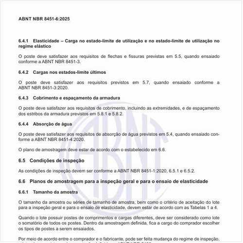 Quais são os planos de amostragem para a inspeção geral e para o ensaio de elasticidade?