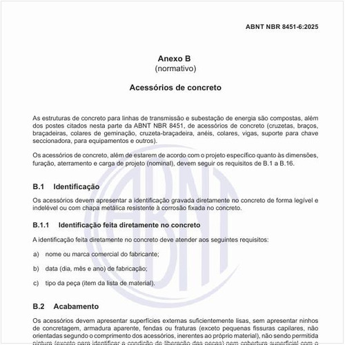 Quais são os acessórios de concreto dos postes?
