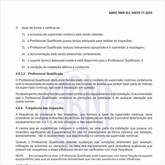 Qual deve ser a frequência das inspeções?