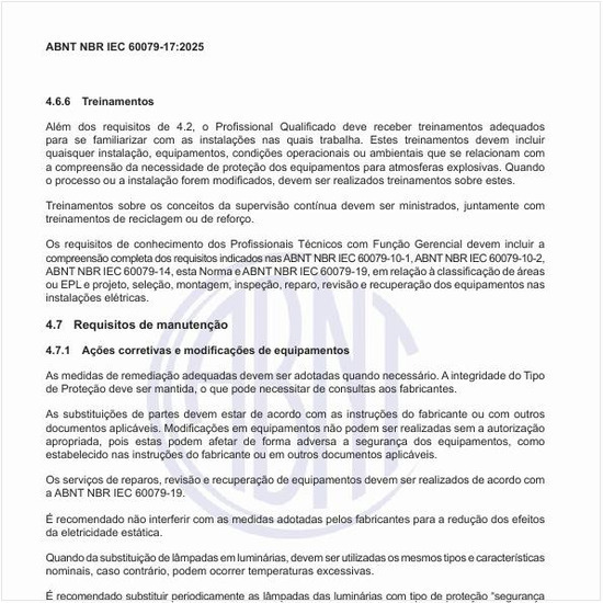 Quais são os requisitos de manutenção?