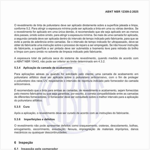 Como deve ser feita a inspeção do serviço?