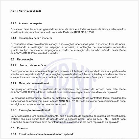 O que ocorre quando houver a reprovação da tubulação?