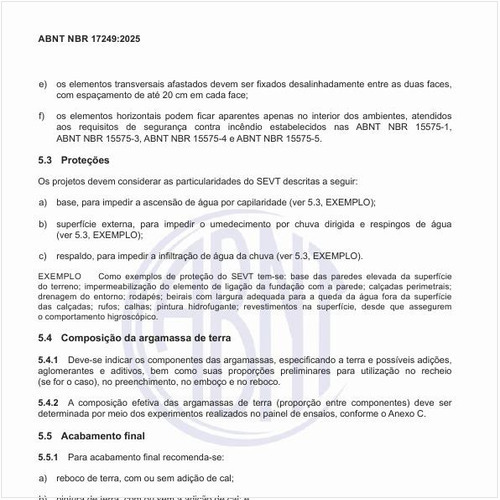 Como deve ser a composição da argamassa de terra?