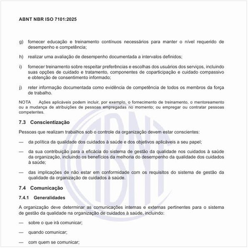 O que deve incluir a comunicação com o usuário do serviço?