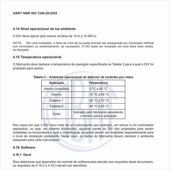 Por que o fabricante deve declarar o ambiente operacional do detector de incêndio por vídeo?