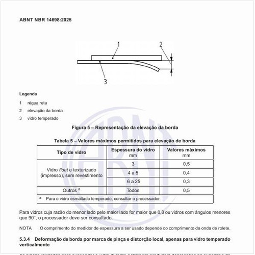Quais são os valores máximos permitidos para elevação de borda?