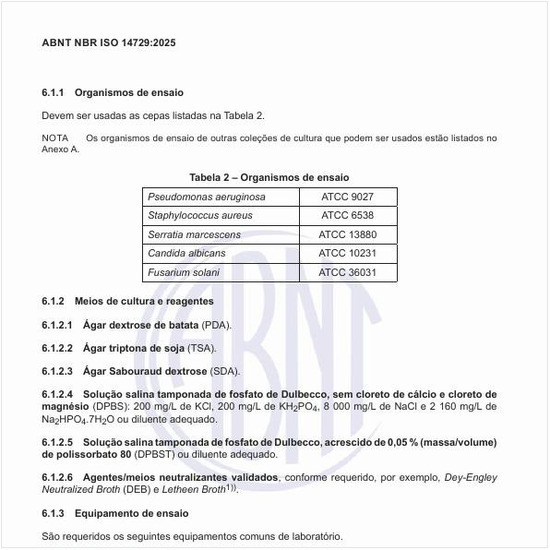 Quais são os organismos de ensaio?