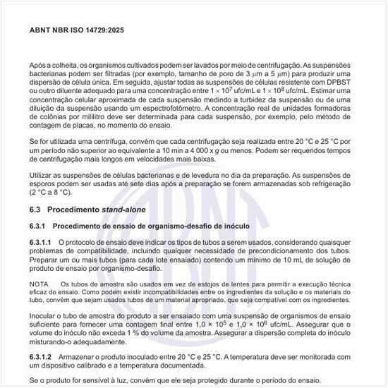 Qual o procedimento de ensaio de organismo-desafio de inóculo?