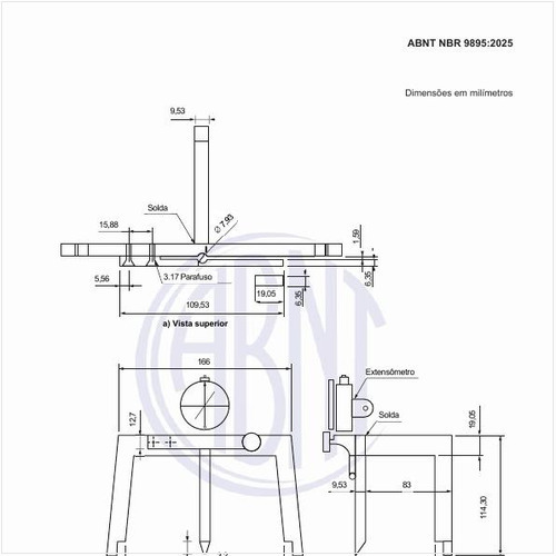 O que representa o suporte para deflectômetro?