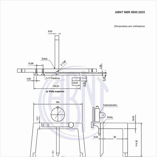 O que representa o suporte para deflectômetro?