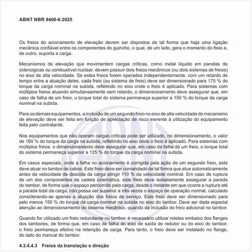 Por que se deve ter freios da translação e direção?