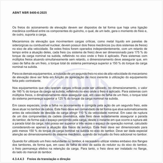 Por que se deve ter freios da translação e direção?