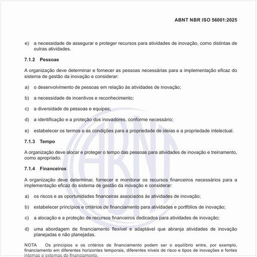 Por que se deve determinar, fornecer e monitorar os recursos financeiros para a inovação?